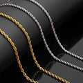 18K Gold Plated Stainless Steel Twist Chain Necklace