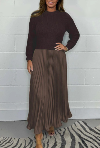 Alice Long Jumper with Pleated Skirt Dress