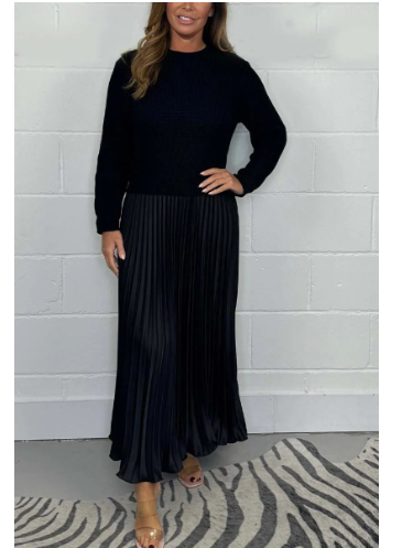 Alice Long Jumper with Pleated Skirt Dress
