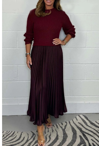 Alice Long Jumper with Pleated Skirt Dress