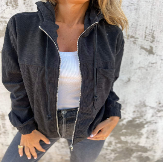 Elizabeth Hooded Zip Casual Jacket