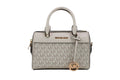 Michael Kors Travel XS Light Cream Signature PVC Duffle Crossbody Handbag
