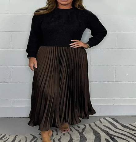 Alice Long Jumper with Pleated Skirt Dress