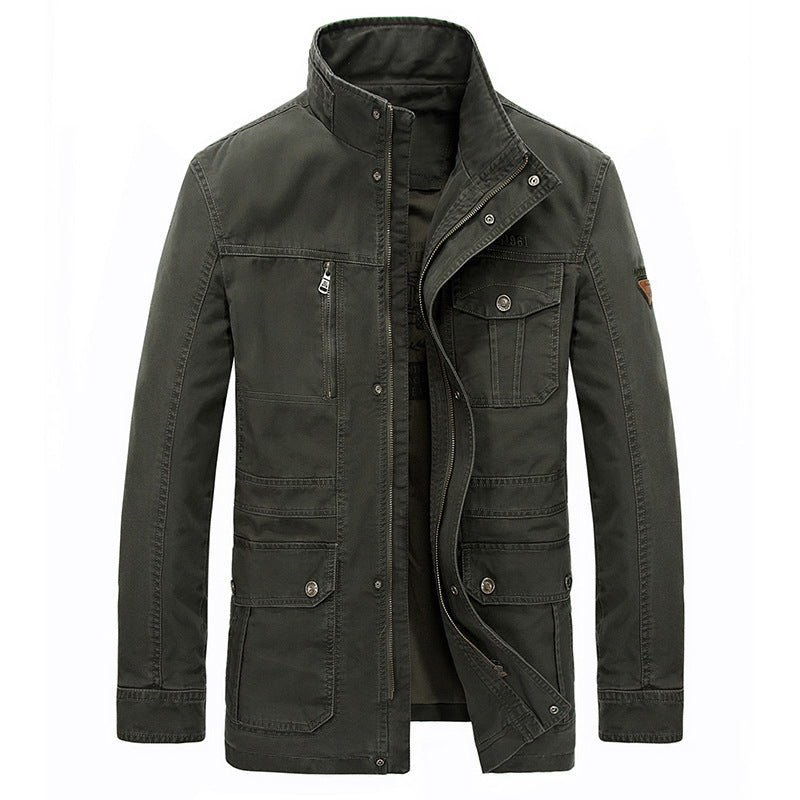 Men's Casual Mid-Length Cotton Jacket