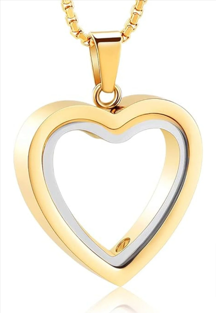 Heartfelt Remembrance: Stainless Steel Heart-Shaped Pendant