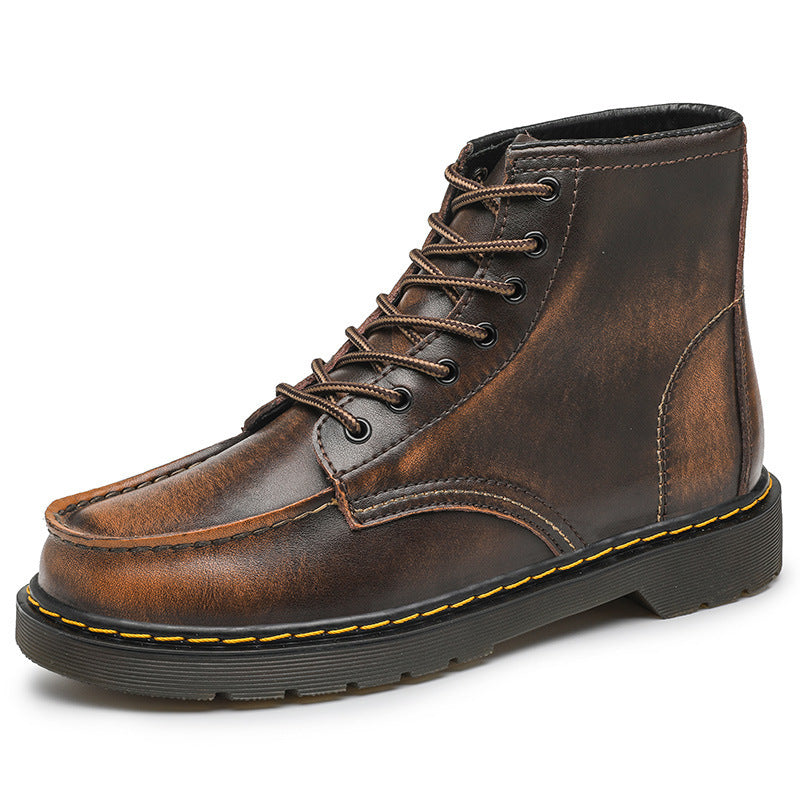 Men's High-Top Cowhide Martin Boots