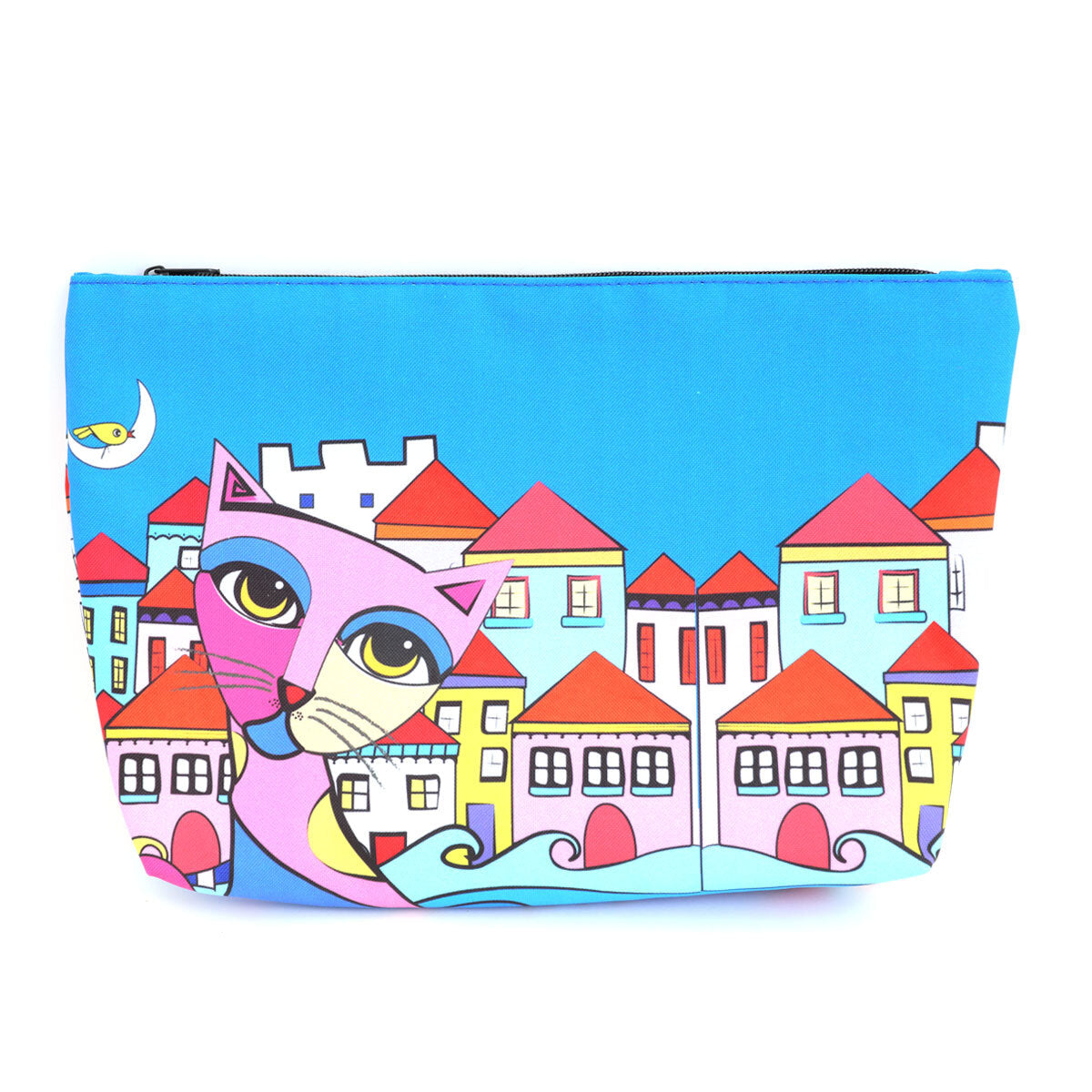 Biggdesign Owl And City Beach Bag