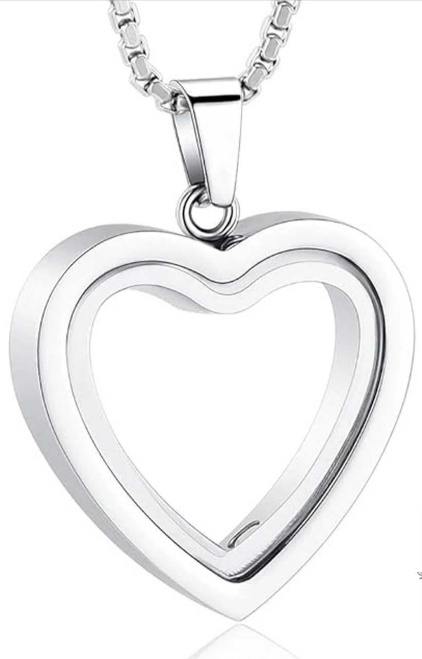 Heartfelt Remembrance: Stainless Steel Heart-Shaped Pendant