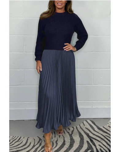 Alice Long Jumper with Pleated Skirt Dress