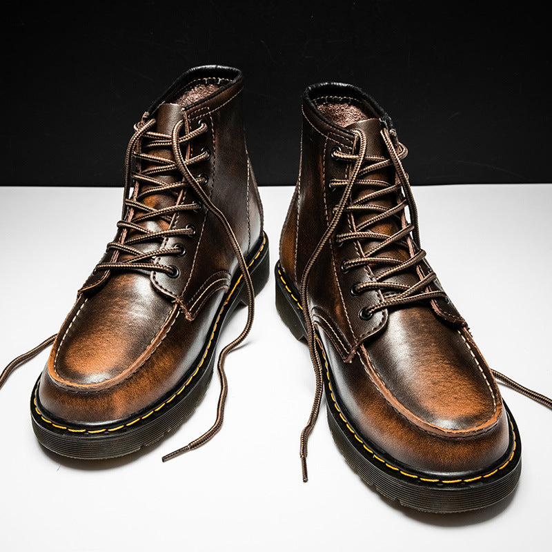 Men's High-Top Cowhide Martin Boots