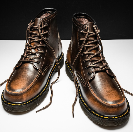 Men's High-Top Cowhide Martin Boots
