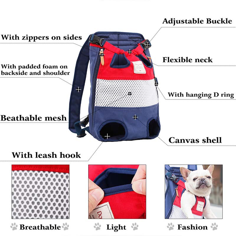 Striped Mesh Dog Backpack