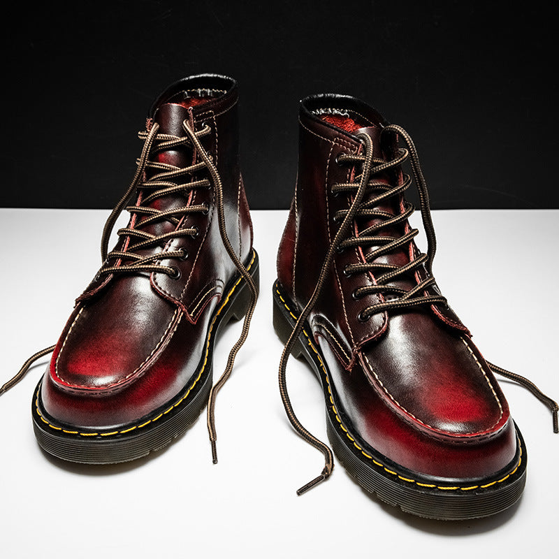 Men's High-Top Cowhide Martin Boots