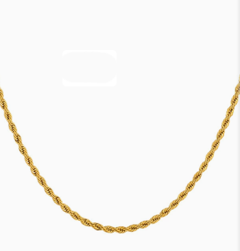 18K Gold Plated Stainless Steel Twist Chain Necklace