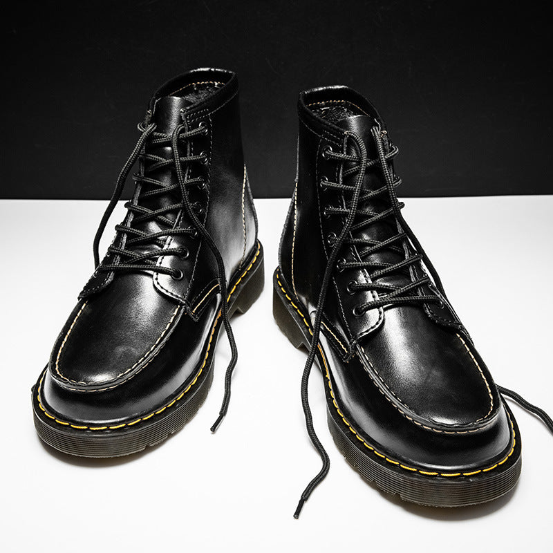 Men's High-Top Cowhide Martin Boots