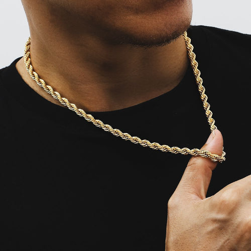 18K Gold Plated Stainless Steel Twist Chain Necklace