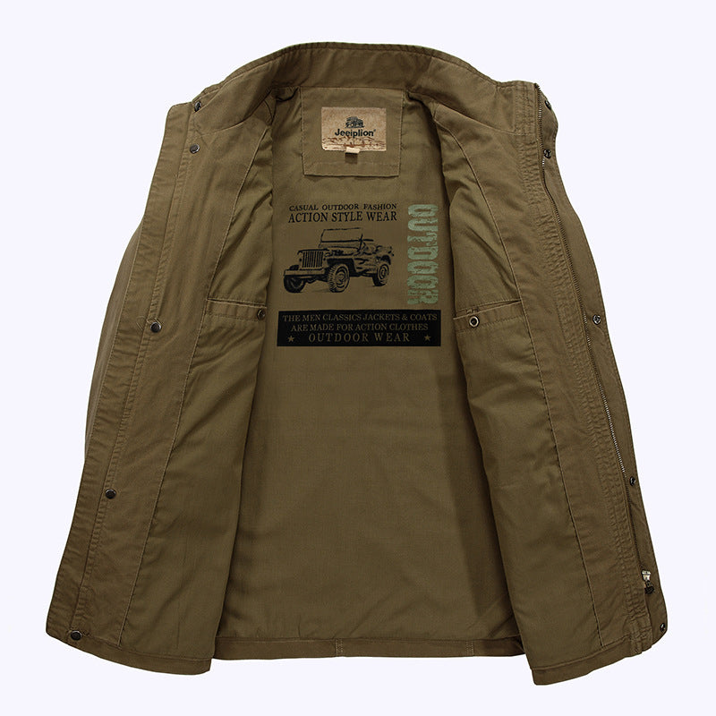 Men's Casual Mid-Length Cotton Jacket